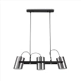 Paco Home Sospensione Soggiorno Sala Pranzo Lampadario Cucina Tavolo Sospensione 1,5m Cavo Tessuto E27 Industriale, Tipo di lampada:Lampada a sospensione 3-Flame, Colore:Nero 3