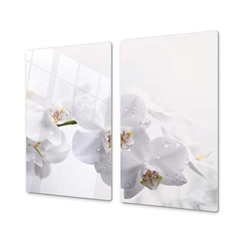 Cubre Vitros de Cristal Templado - Tabla Multifuncional D06 Serie Flores Orquídea 1 Cover