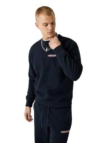 Sweat GUESS homme col rond regular American Tradition noir