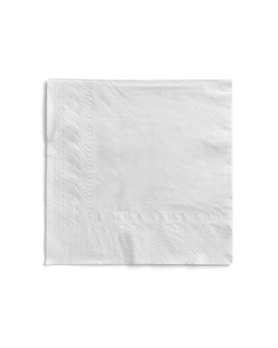 Sovie HOME Serviette in Weiß aus 3-lagigem Tissue, 33 x 33cm, 1/4 Falz, 20 Stück, elegante Papierservietten für festliche Anlässe, weich und saugfähig
