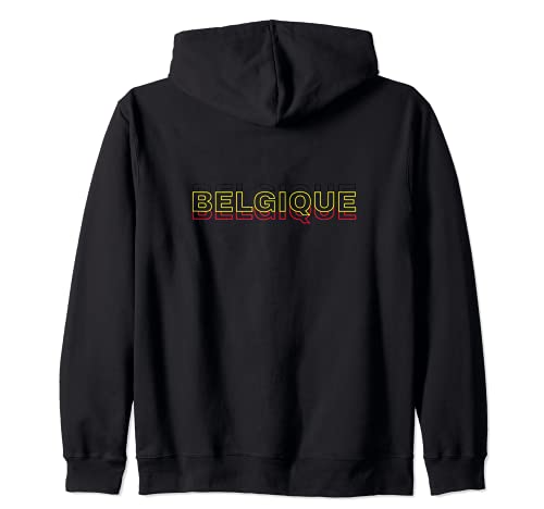 Flag Belgium Zip Hoodie, Black, S