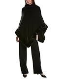 Anne Klein Fur Trim Poncho Cape