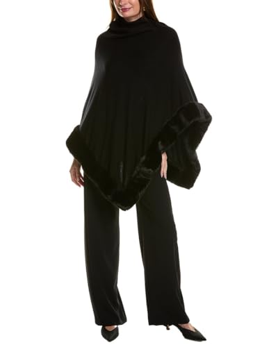 Image of Anne Klein Women's Fur Trim Poncho Cape