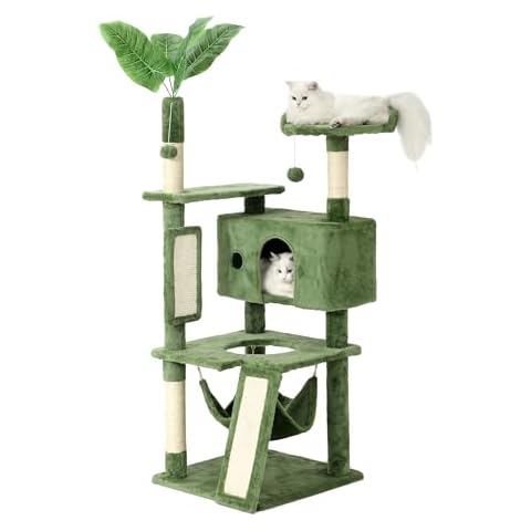 Hoopet 63IN Cat Tree Tower for Indoor Cats Large Adult, Cat Scratching Posts Featuring with Scratching Boards, Wide Plush Perch and Interactive Dangling Balls Ideal for Multi-Cat Households Cover