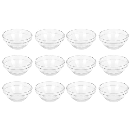 minkissy Glass Facial Bowl 2.4 Inch Transparent Small Skincare Mixing Bowl for Salon Spa Home Essential Oil Use