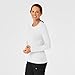 Wink Layers Scrubs for Women, Long Sleeve Silky Tee White