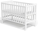 MEICI BABY Lit bébé en Bois de 120x60 cm avec Matelas Luxueux en aloès, lit Convertible, Berceau, 3 Positions réglables du lit (120x60 cm)