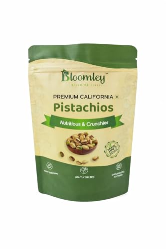 BLOOMLEY Premium California Pistachios, Whole Pistachio Nuts, Crunchy Texture with Rich Natural Taste, Ready to Eat Snack, 200g BLOOMLEY Premium Calif