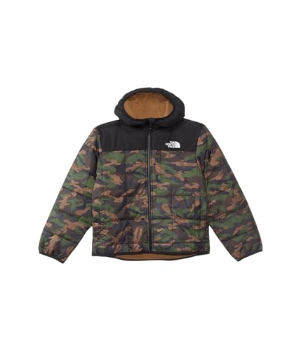 The North Face Boys' Reversible Shasta Full Zip Hooded Jacket, TNF Black TNF Camo Small Print, X-Small