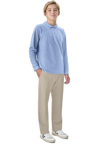 Image of Classroom School Uniforms Big Kid Long Sleeve Pique Polo CR835Y