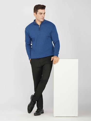 Image of LOQUE Men's Wool Blend Selection Sweater Half Zip High Neck Pullover Warm Casual Winter Wear for Office and Travel