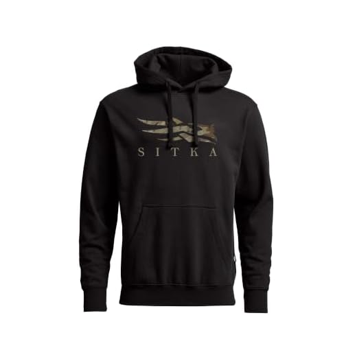 SITKA Icon Optifade Pullover Hoodie - Everyday Mens Sweatshirt, Black Marsh, 2XL