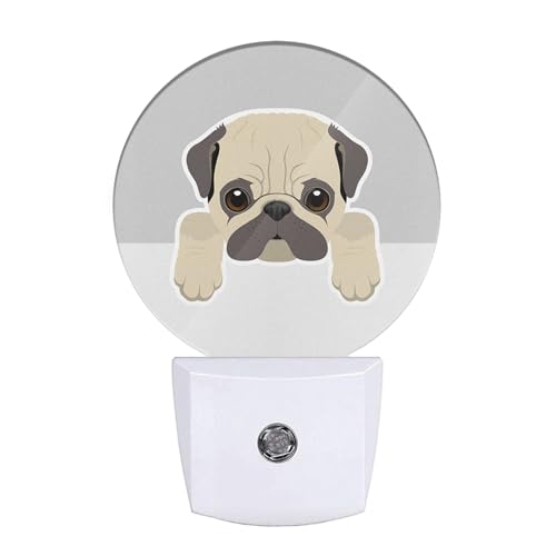 Image of EKOBLA Cute Bulldog Night Light, Cartoon Dog Pet Night Lights Plug Into Wall with Dusk to Dawn Sensor for Dog Lovers, Bedroom, Bathroom and Kids Room Decor