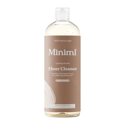 Miniml Eco Floor Cleaner Liquid 750ml - Almond Scented Multi Purpose Hard Floor Surface Cleaner for Laminate, Tile, Wood, Patio, Pressure Washer and More - 100 Percent Vegan and Cruelty-Free