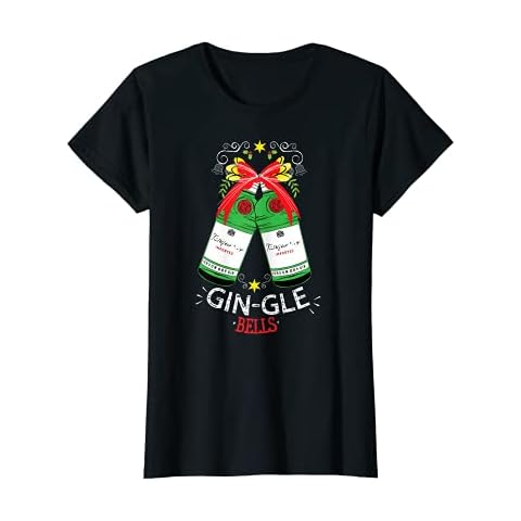 Womens Gin-Gle Bells Funny Christmas Tshirt for Gin drinkers Cover