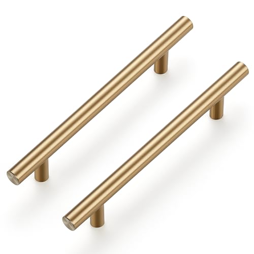 Image of Ravinte 10 Pack 7.38 inch Cabinet Pulls Champagne Bronze Stainless Steel Kitchen Cupboard Handles Cabinet Handles 7.38 inch Length, 5 inch Hole Center