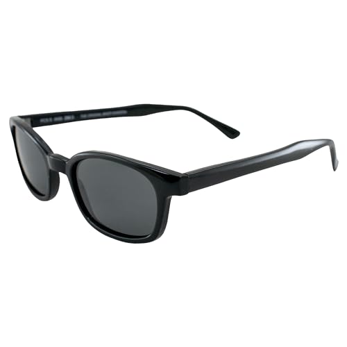 Pacific coast sunglasses Original X-KD's Biker Shades 20% Larger Black Frames Polarized Grey Lens