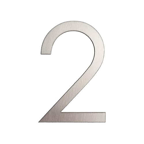 GUIZZO Creart - Numero Civico Esterno con Lettera in Acciaio Inox, Targa Personalizzata Made in Italy, Porta Ingresso per Uso Esterno - 2, 5.4x8H cm