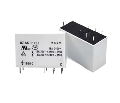 Relé OZ-SS-112L1 12V de 16A con 8 pines para alta capacidad de carga 2