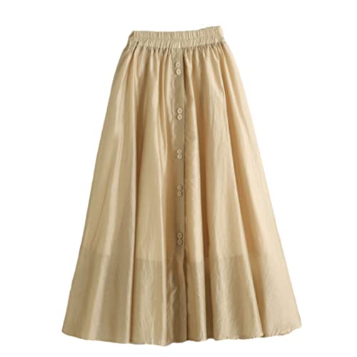 Jupe en tulle à simple boutonnage avec taille haute élastique