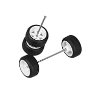 Produktbild von Klaisy Gummi Reifen 1/64 Spielzeugauto Ersatzreifen Und Achsenset Von 4 Für Fernbedienungskrabler Schlammreifen Zubehör