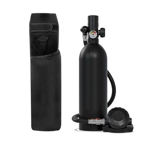 ZRHYRG Buceo Equipo Dispositivo De Respiración Subacuática Portátil, El Tanque De Buceo De Oxígeno Utiliza Un Tubo De Extensión para Conectarse Al Manómetro. Herramientas de Buceo(Black 400PRO)