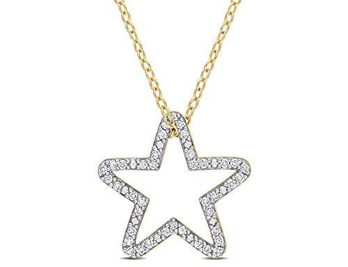 Collier pendentif étoile diamant en argent plaqué jaune pour sublimer votre style au quotidien