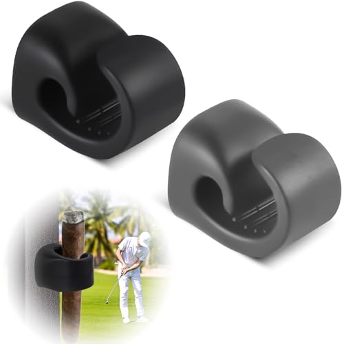 Tolvenza Magnetic Cigar Holder for Golf Cart, Strong Grip Silicone Clip Fits 20-70 Ring Gauges, Portable Golf Tool & Accessory for Men Golfing, Fishing, Outdoor – 2 Pack (Black+Gray)