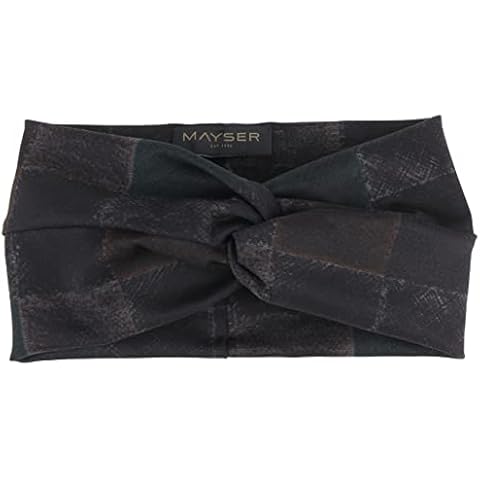 Mayser Oria Big Check Headband Women - Made in the EU ear protection warmers Autumn-Winter - One Size black-green Cover