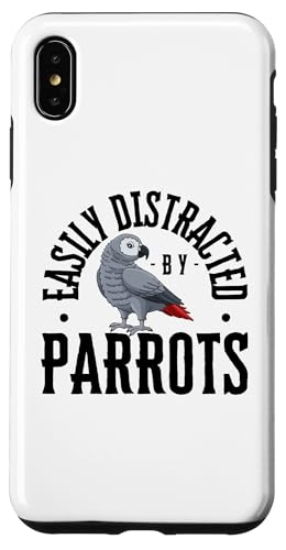 Easy Distracted By Parrots Funny Parrot �X�}�z�P�[�X iPhone XS Max �p