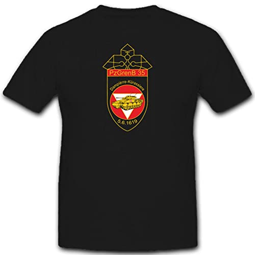 T-Shirt Panzergrenadierbataillon 35 Noir en Coton pour Homme Taille XXL