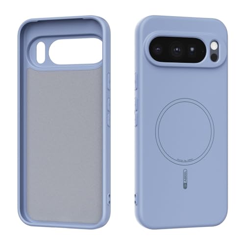 Coque Google Pixel 9 Pro XL bleu ciel rigide et magnétique en silicone