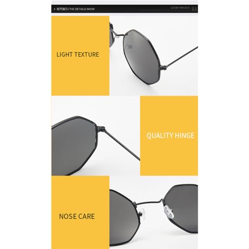 New 2025 Polygon Creative transparent Ocean Lens Sunglasses Octagonal Sunglasses Metal Frame3
