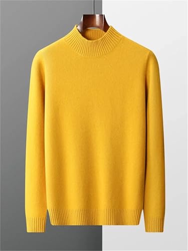 Men Mock Neck Sweater Long Sleeve Thick Basic Soft Warm Merino Wool Knitwear Pullover Tops 5
