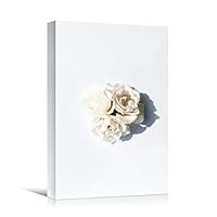 Canvas Wall Art White Floral Arrangement Bouquet Expressive Floral Multicolor Photography Romantics - 12x18 inches