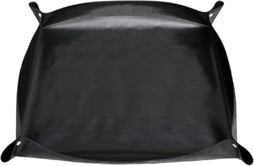 植物移植ガーデニングシート、折りたたみ式、植木鉢マット、鉢植え、防水、汚れ防止、ガーデニング、100cm x 100cm (ブラック) (黒)