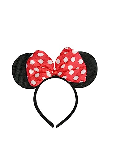 Image of BookMyCostume Black & Red Polka Dot Cartoon Style Headband for Girls | Fancy Dress Hair Accessory for Birthday Celebration Prop, School Event, Costume Theme