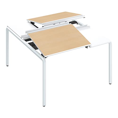 【メーカー配送・設置・組立】コクヨ アプティス 天板角度調整 オフィスデスク 2人用 幅122.5cm 人間工学 事務机 ワークデスク ホワイト トレータイプ DUP-TD1214-SAWMT12