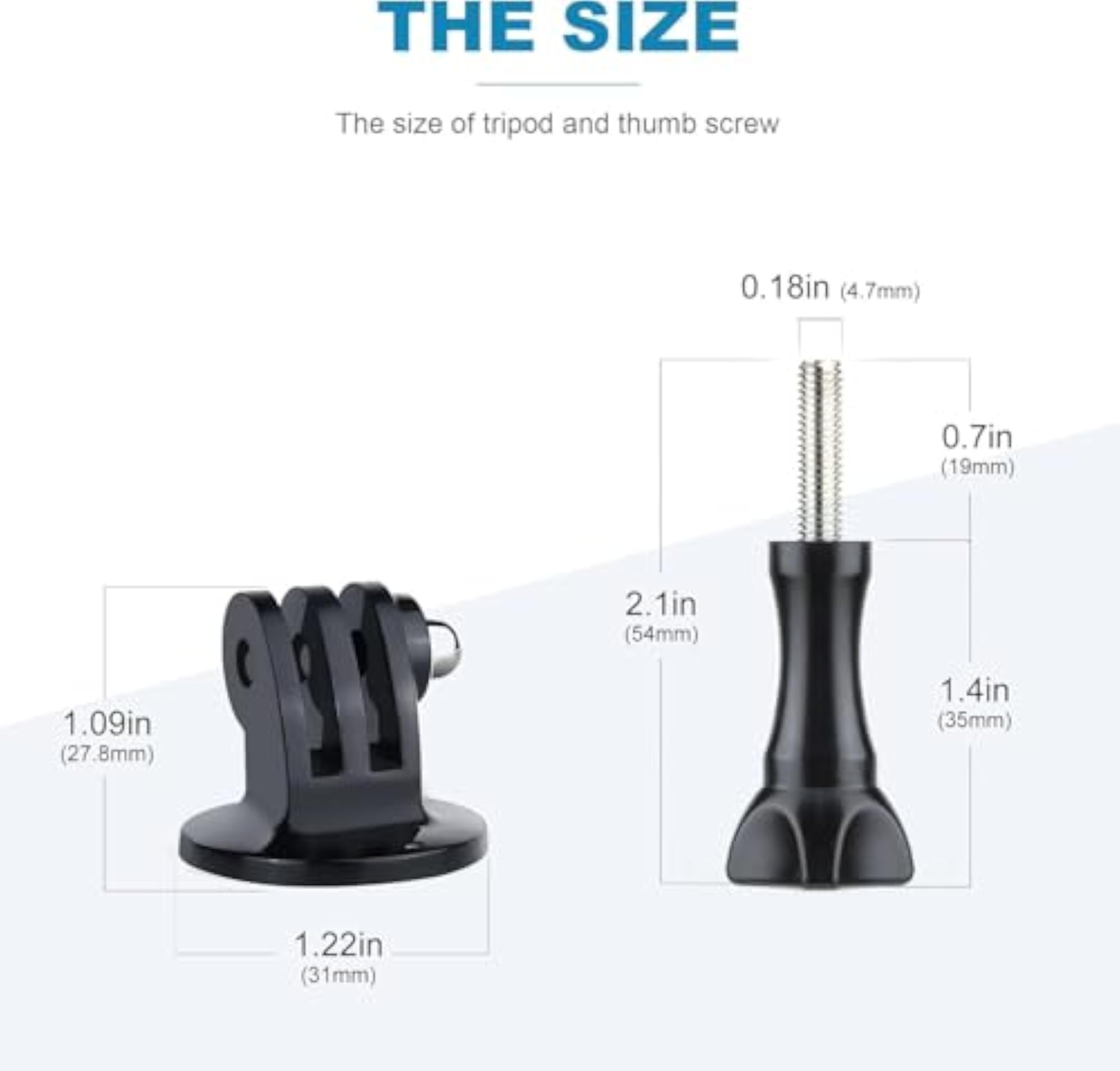 3-Prong to 1/4 Inch Tripod Mount Adapter for Action Cameras