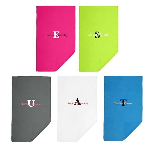 Toalla personalizada con nombre, toalla de microfibra personalizada, toalla para hacer deporte, toalla colegio, toalla gimasio (Toalla personalizada)