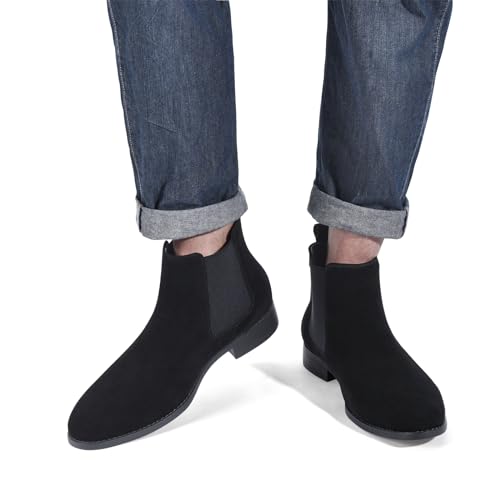 Image of CGRRBW Men's Chelsea Boots Suede Leather Casual Boots for Men