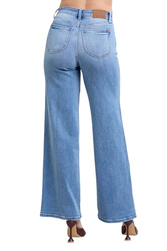 Judy Blue Women's High-Rise Vintage Wash Retro Wide Leg Jeans3