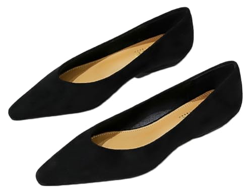 Niction Suede Flats for Women Casual Cute Pointed-Toe Flat Shoes Ballet Flats Shoes Outdoor Comfortable Dressy Mary Jane Shoe 2025