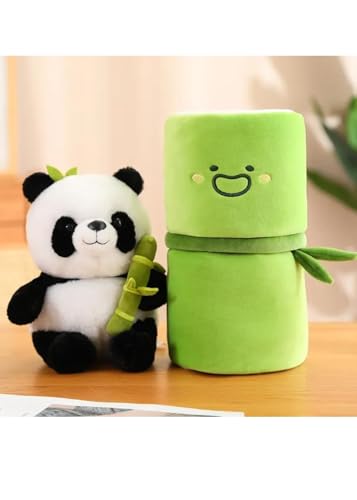 Image of Cute Panda Plush with Bamboo, Kawaii Soft Stuffed Animals Toy, Plushies Doll Gifts for Kids Girls Boys Birthday Valentine 30 CM (Panda in Bamboo)