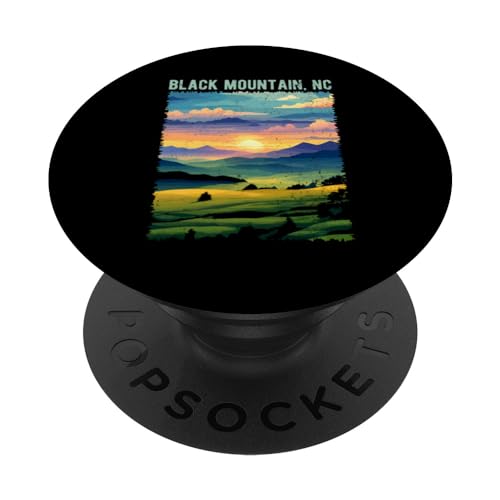 Black Mountain NC USA Design rétro Motif montagne vieilli PopSockets PopGrip Interchangeable