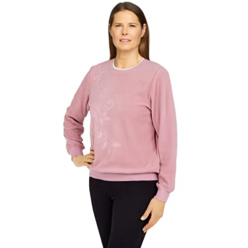 Alfred Dunner Womens Petite Asymmetric Floral Pullover3