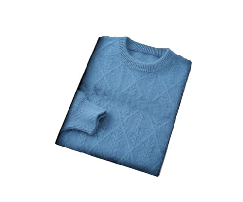 Hamthuit Men Sweater Thick Men's Round Collar Pullover Sweater Business Casual Relaxed Warm Long Sleeve Base Knit Sweater