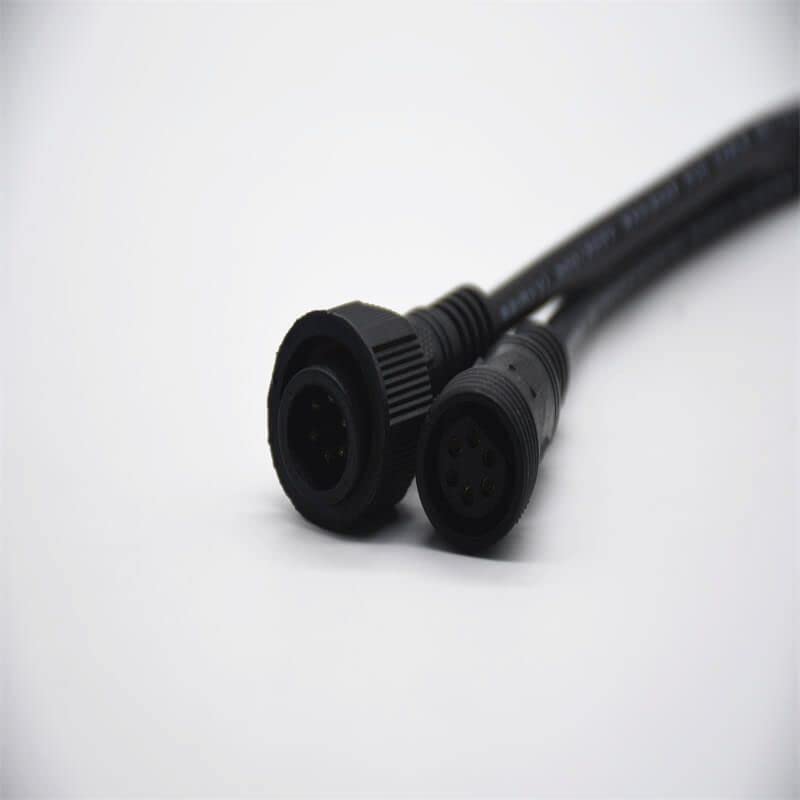 M19 Gold- Plated Copper 6Pin Connector IP67 Nylon Waterproof 0.2M Length 6 * 0.3㎜² Cable Male and Female Screw Joint Connector for LED