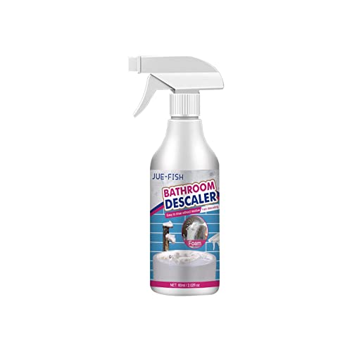 Badezimmer Reiniger,60ml Kalkreiniger, Entkalker für Badezimmer, Küche, Dusche, Toilette, Schnelle Entfernung von Hartnäckigen Flecken und Schmutz (Weiß) Cover