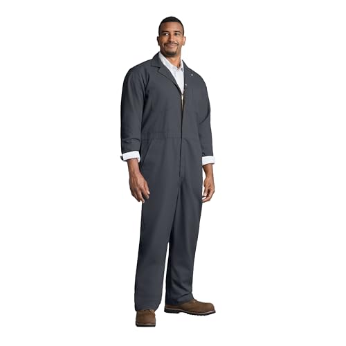 Image of Red Kap Men's Twill Action Back Coverall With Chest Pockets - Mechanic Coveralls With Concealed Zippers